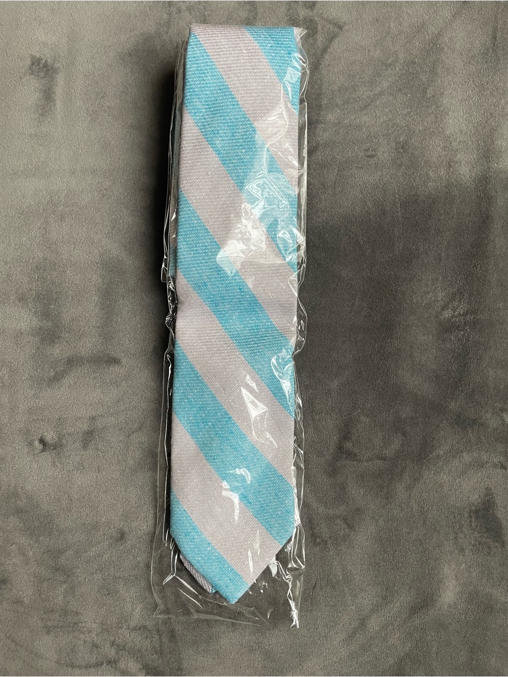 NWT Sprezza Light Blue and Gray Diagonal Stripe Men's Tie